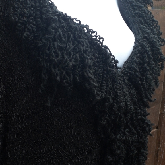 Black Wool knit polyester mix  Size L - Picture 3 of 7